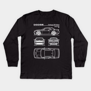 Dodge Challenger SRT Hellcat Patent White Kids Long Sleeve T-Shirt